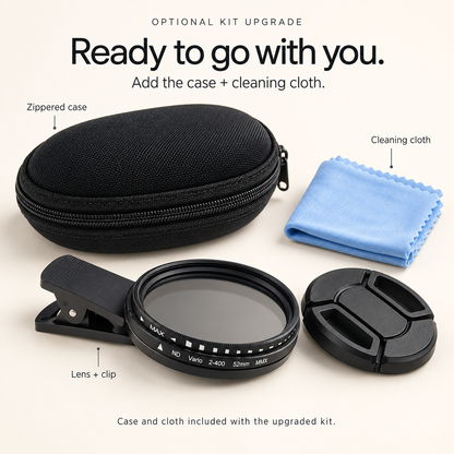Nuvala Shade: Clip-On Variable ND Filter for Phone Cameras
