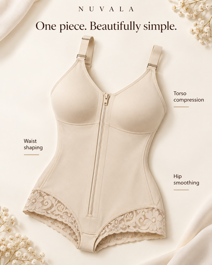 Nuvala Shape — Zip-Front Bodysuit Shapewear