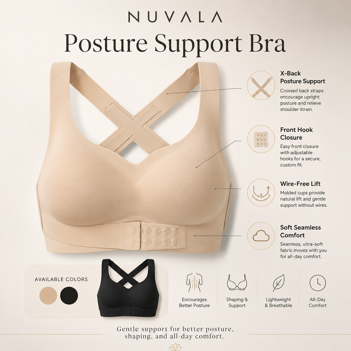 Nuvala Align: Posture Correcting Bra