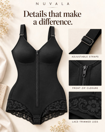 Nuvala Shape — Zip-Front Bodysuit Shapewear