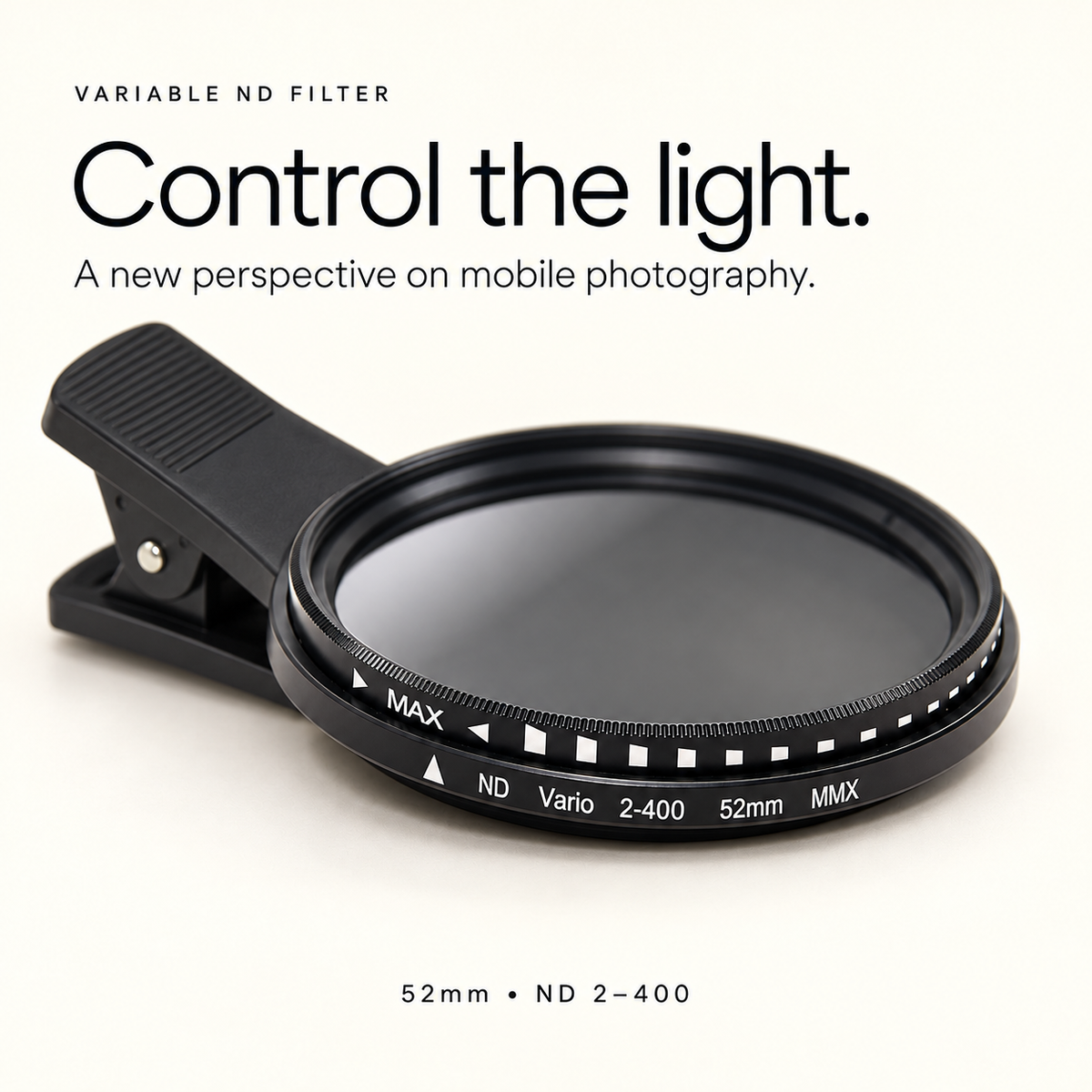 Nuvala Shade: Clip-On Variable ND Filter for Phone Cameras