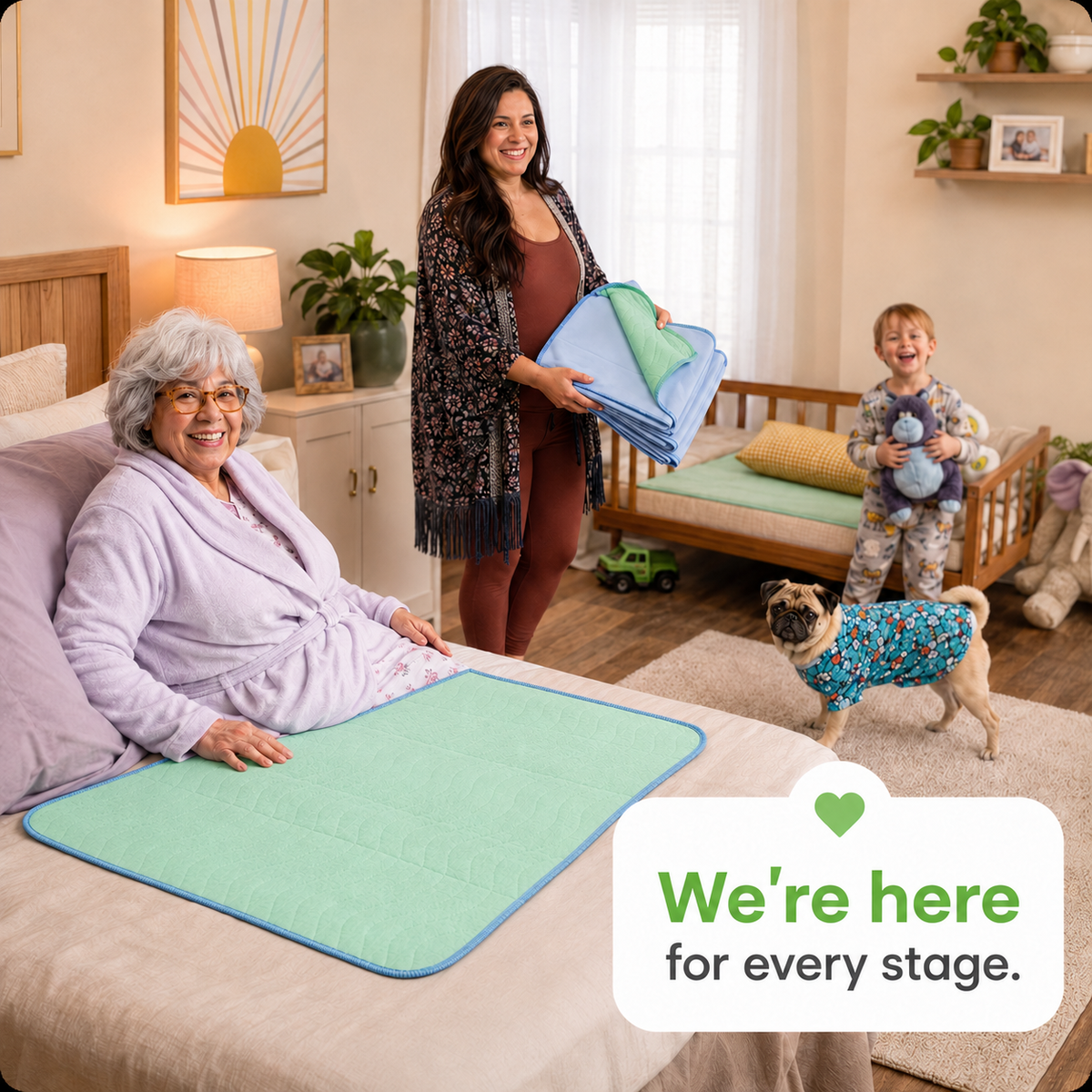 Nuvala Dry: Washable Reusable Underpads