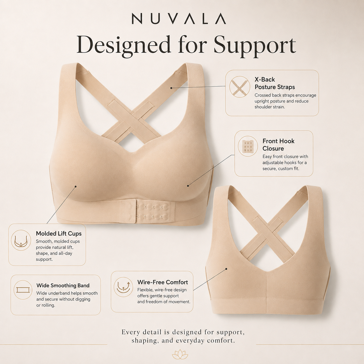 Nuvala Align: Posture Correcting Bra