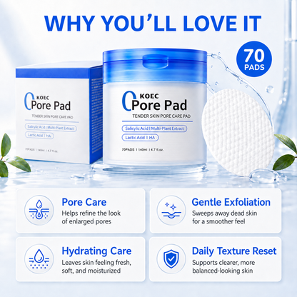 KOEC Pore Pad: Pore Refining Face Pads, 70 Pads | Nuvala