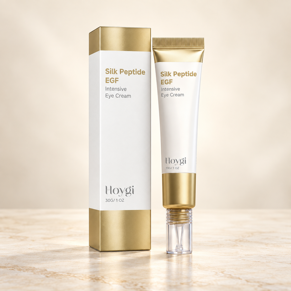 Nuvala Halo Gold Peptide Eye Cream tube