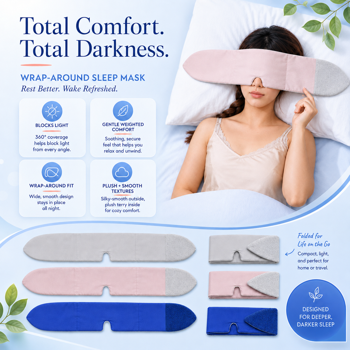 Nuvala Shade: Adjustable Blackout Sleep Mask